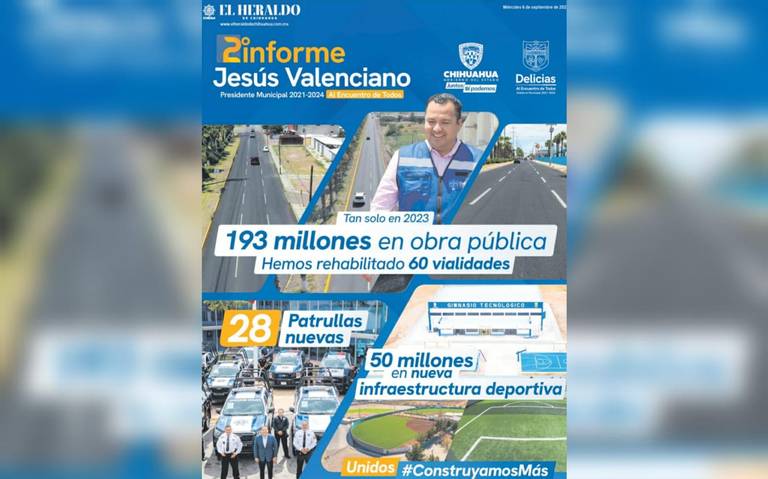 Conoce los avances en Delicias: Segundo Informe de Jesús Valenciano