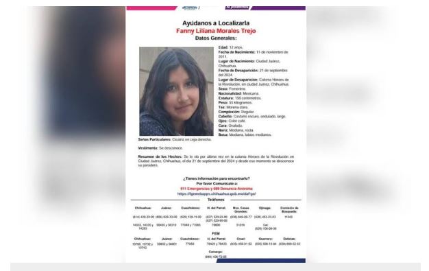 Pesquisa para localizar a menor de edad