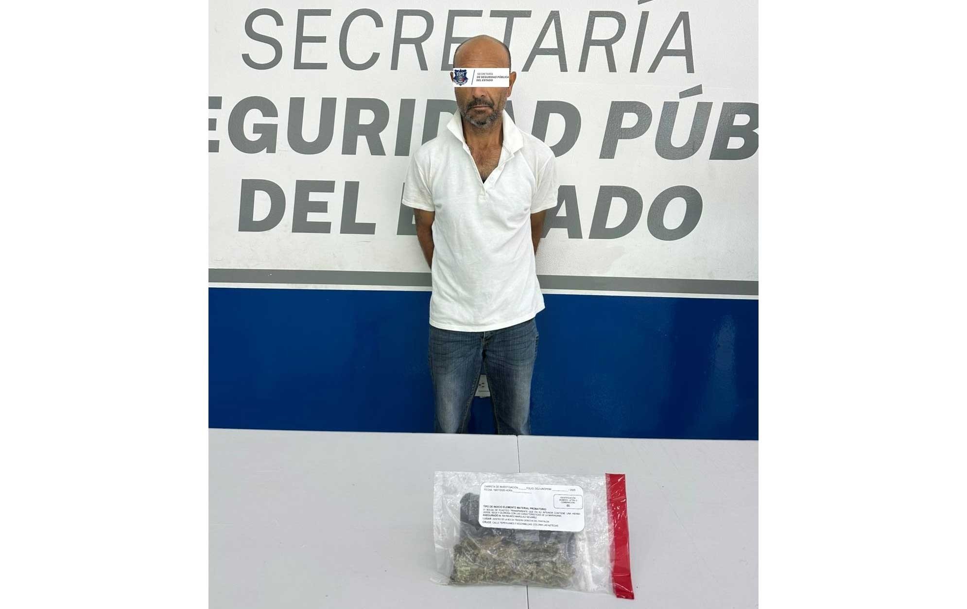 Cae hombre con mariguana en operativo por caso de feminicidio